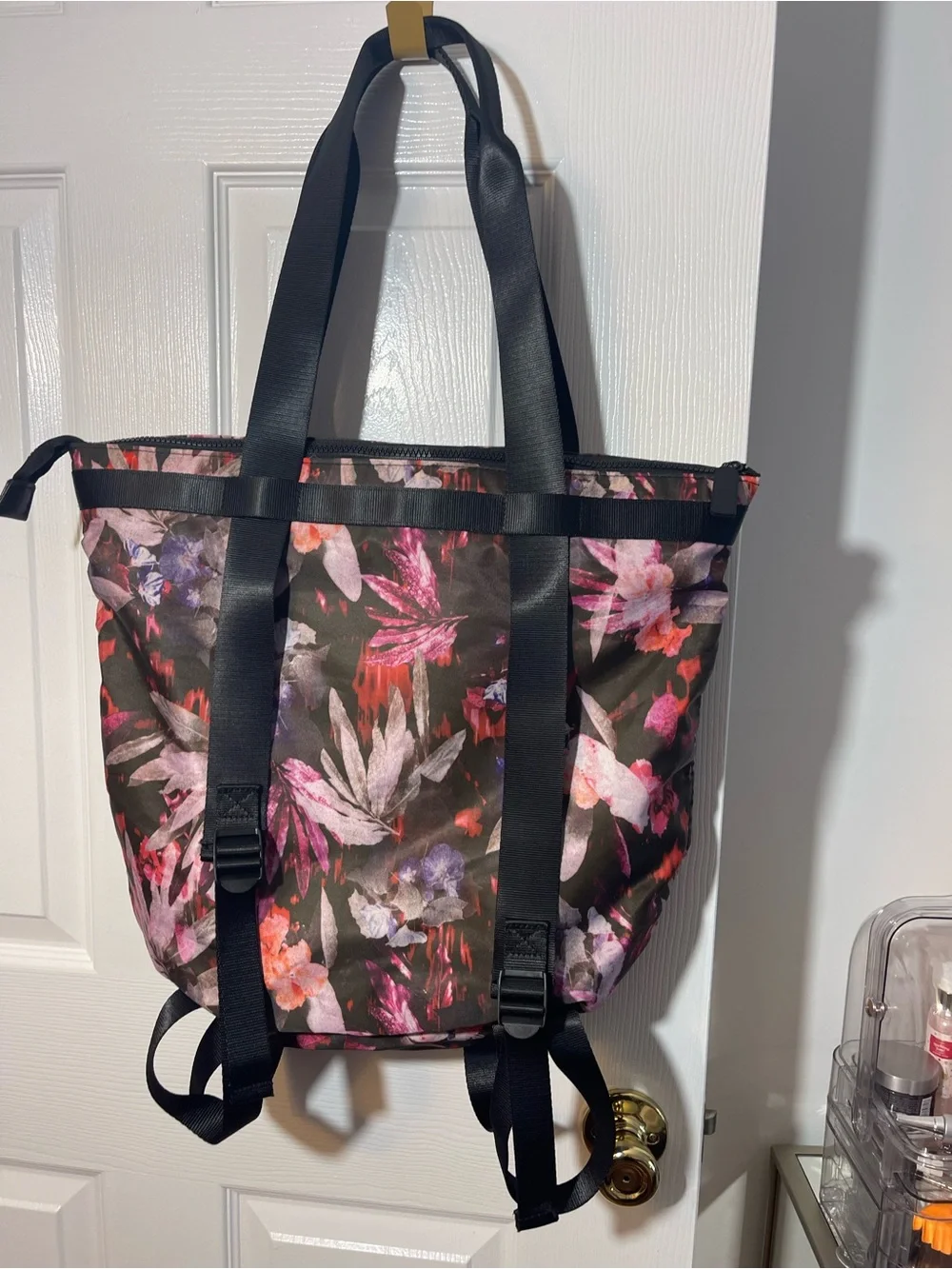 Danskin Pink and Black Floral Tote